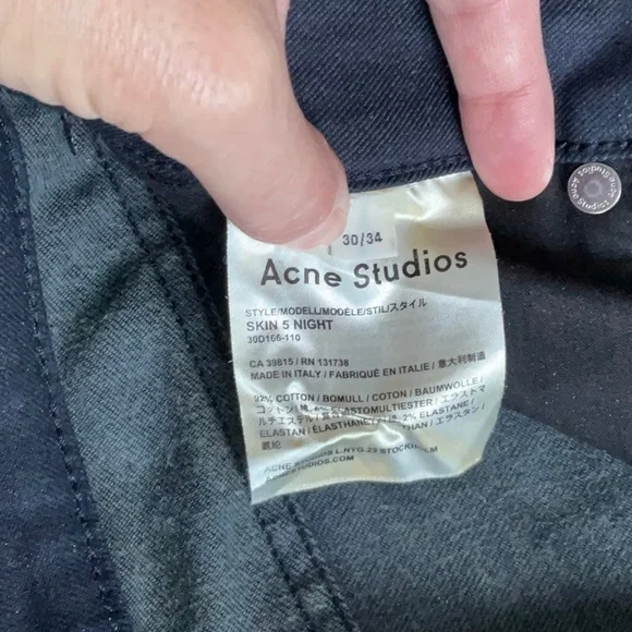 NWT - Women's ACNE Studios Skin 5 night Jeans - Size 30/34 - Picture 11 of 16